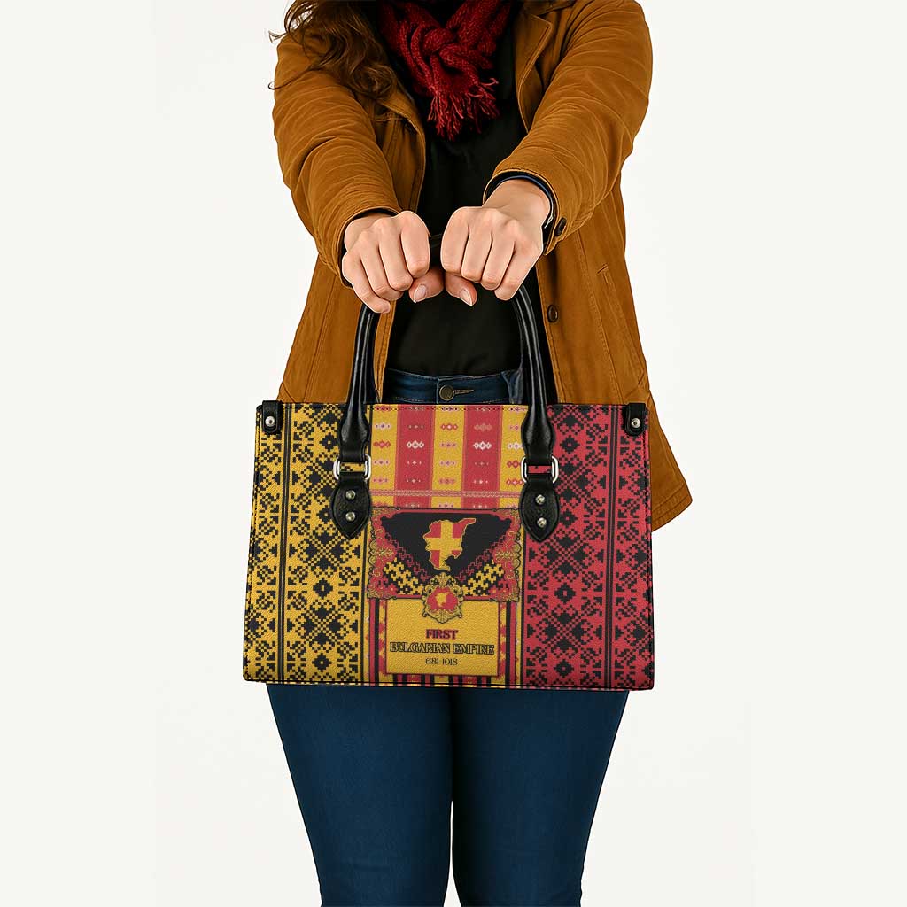 First Bulgarian Empire Leather Bag Slavic Patterns - Wonder Print Shop