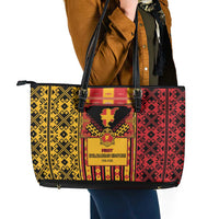 First Bulgarian Empire Leather Tote Bag Slavic Patterns - Wonder Print Shop