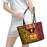 First Bulgarian Empire Leather Tote Bag Slavic Patterns - Wonder Print Shop