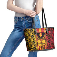 First Bulgarian Empire Leather Tote Bag Slavic Patterns - Wonder Print Shop