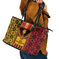 First Bulgarian Empire Leather Tote Bag Slavic Patterns - Wonder Print Shop