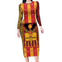 First Bulgarian Empire Long Sleeve Bodycon Dress Slavic Patterns - Wonder Print Shop