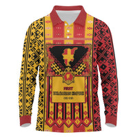 First Bulgarian Empire Long Sleeve Polo Shirt Slavic Patterns - Wonder Print Shop