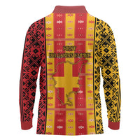 First Bulgarian Empire Long Sleeve Polo Shirt Slavic Patterns - Wonder Print Shop