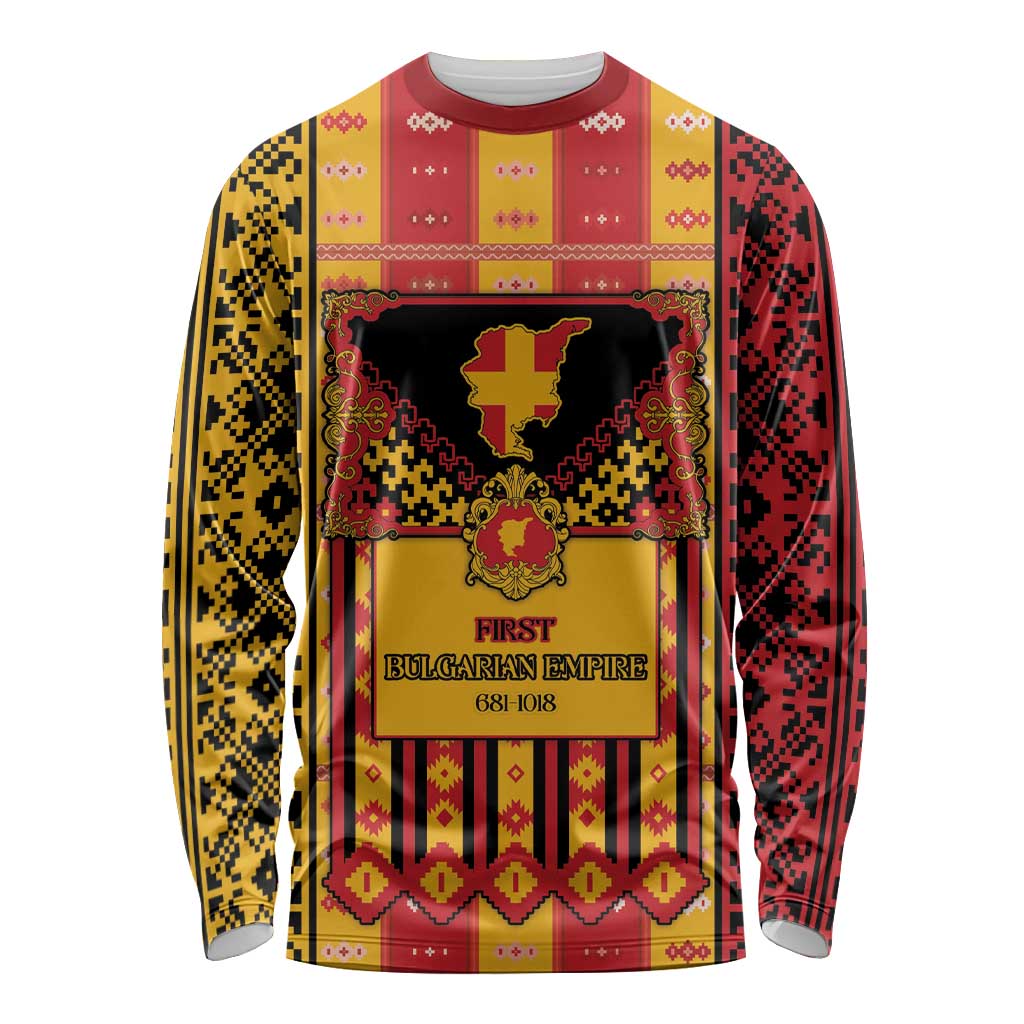 First Bulgarian Empire Long Sleeve Shirt Slavic Patterns - Wonder Print Shop