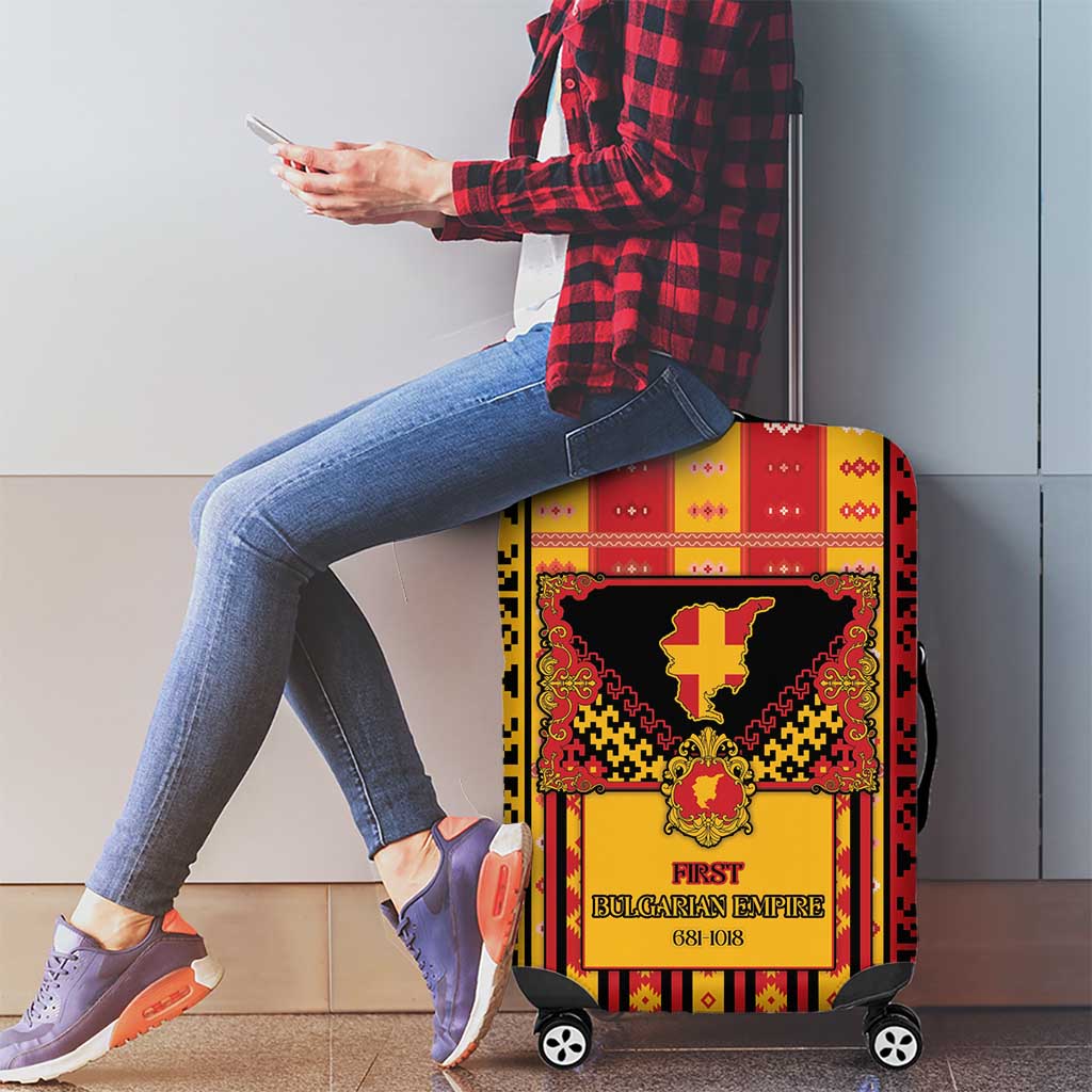 First Bulgarian Empire Luggage Cover Slavic Patterns - Wonder Print Shop