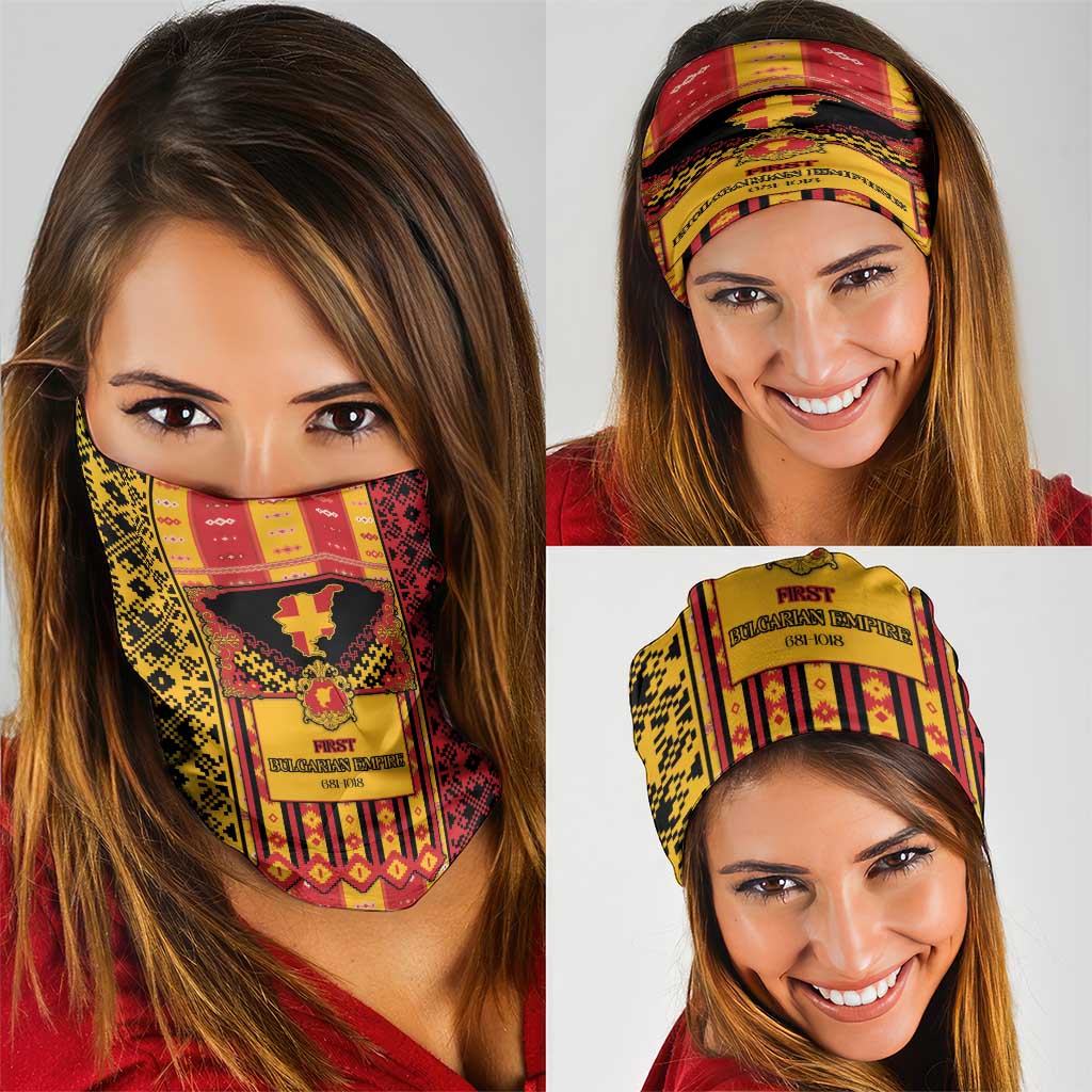 First Bulgarian Empire Neck Gaiter Slavic Patterns - Wonder Print Shop
