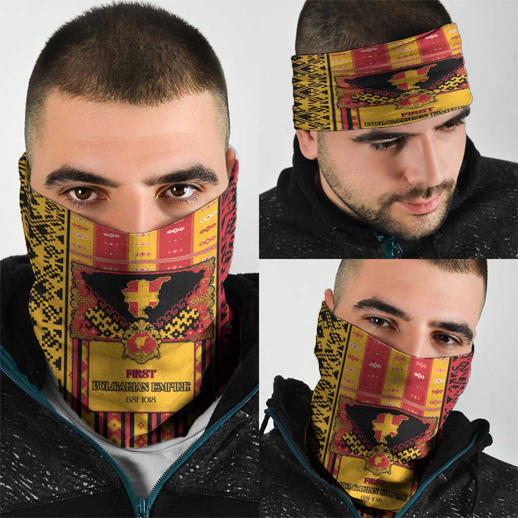 First Bulgarian Empire Neck Gaiter Slavic Patterns - Wonder Print Shop