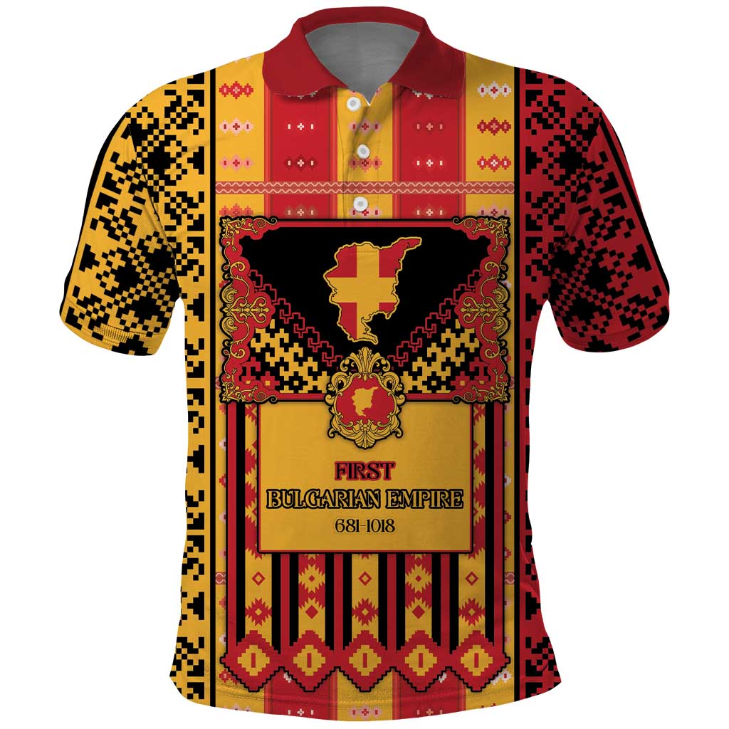 First Bulgarian Empire Polo Shirt Slavic Patterns - Wonder Print Shop
