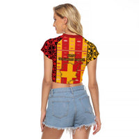 First Bulgarian Empire Raglan Cropped T Shirt Slavic Patterns - Wonder Print Shop
