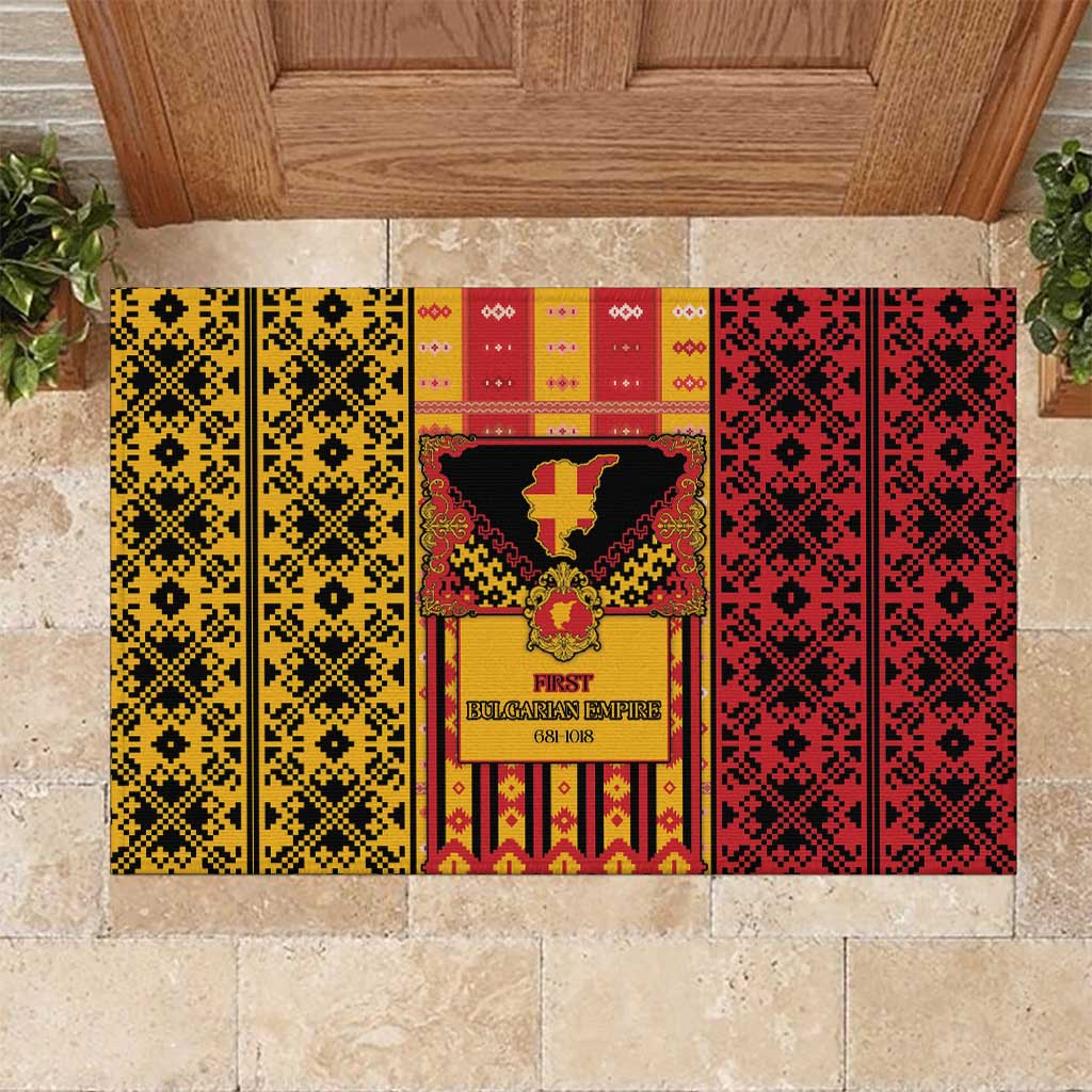 First Bulgarian Empire Rubber Doormat Slavic Patterns - Wonder Print Shop