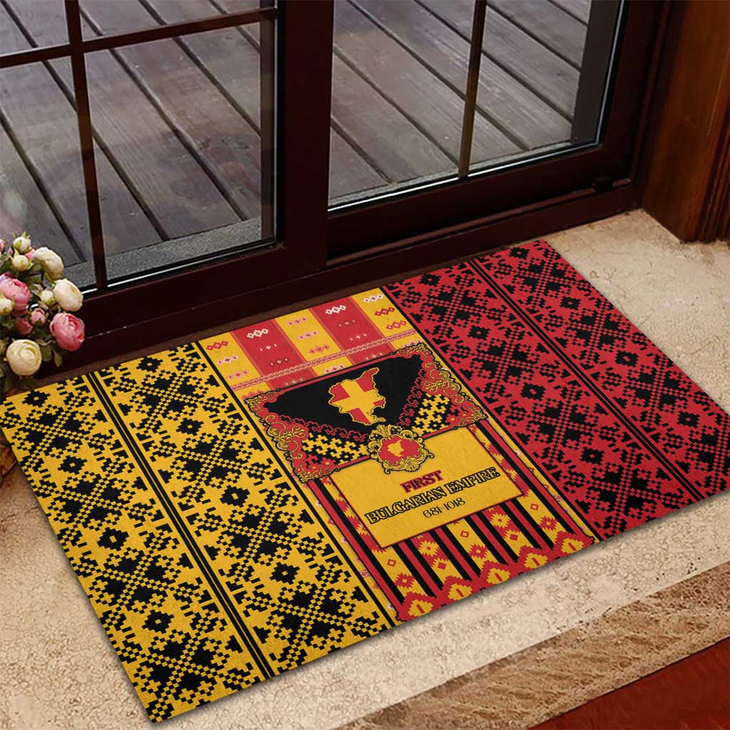 First Bulgarian Empire Rubber Doormat Slavic Patterns - Wonder Print Shop