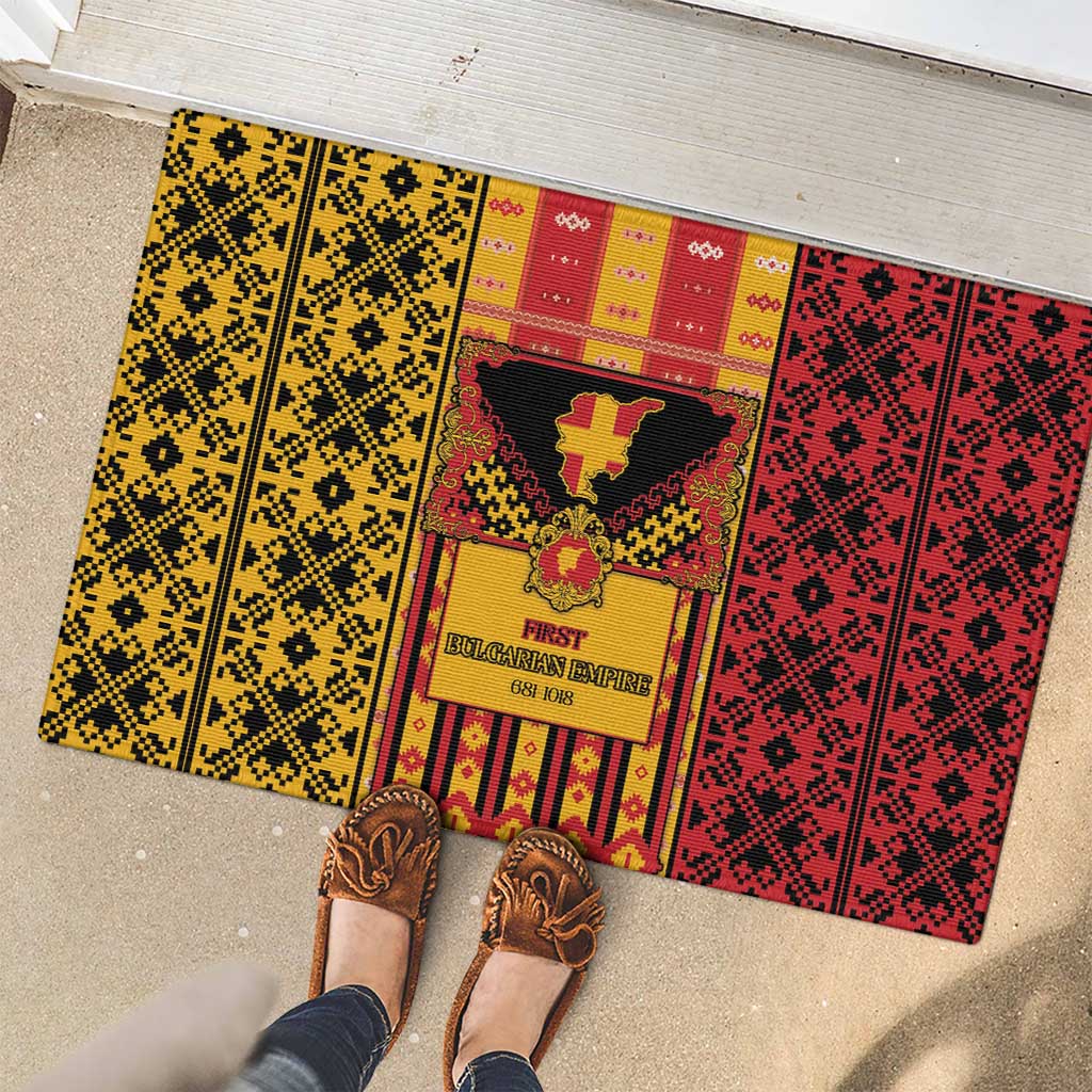 First Bulgarian Empire Rubber Doormat Slavic Patterns - Wonder Print Shop