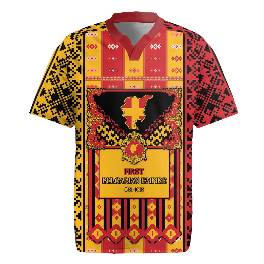 First Bulgarian Empire Rugby Jersey Slavic Patterns - Wonder Print Shop