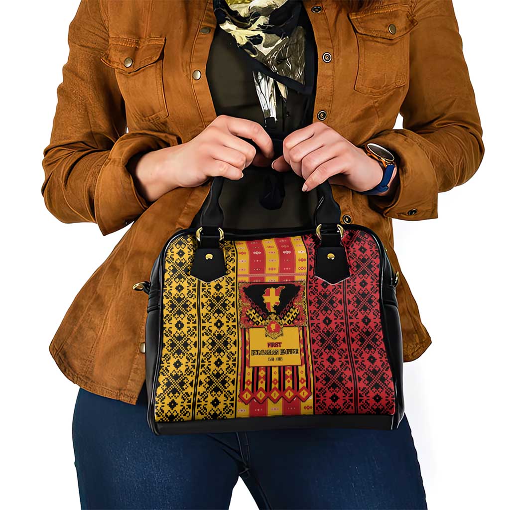 First Bulgarian Empire Shoulder Handbag Slavic Patterns - Wonder Print Shop