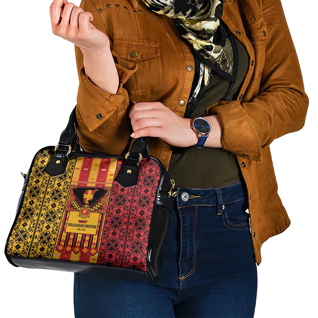First Bulgarian Empire Shoulder Handbag Slavic Patterns - Wonder Print Shop