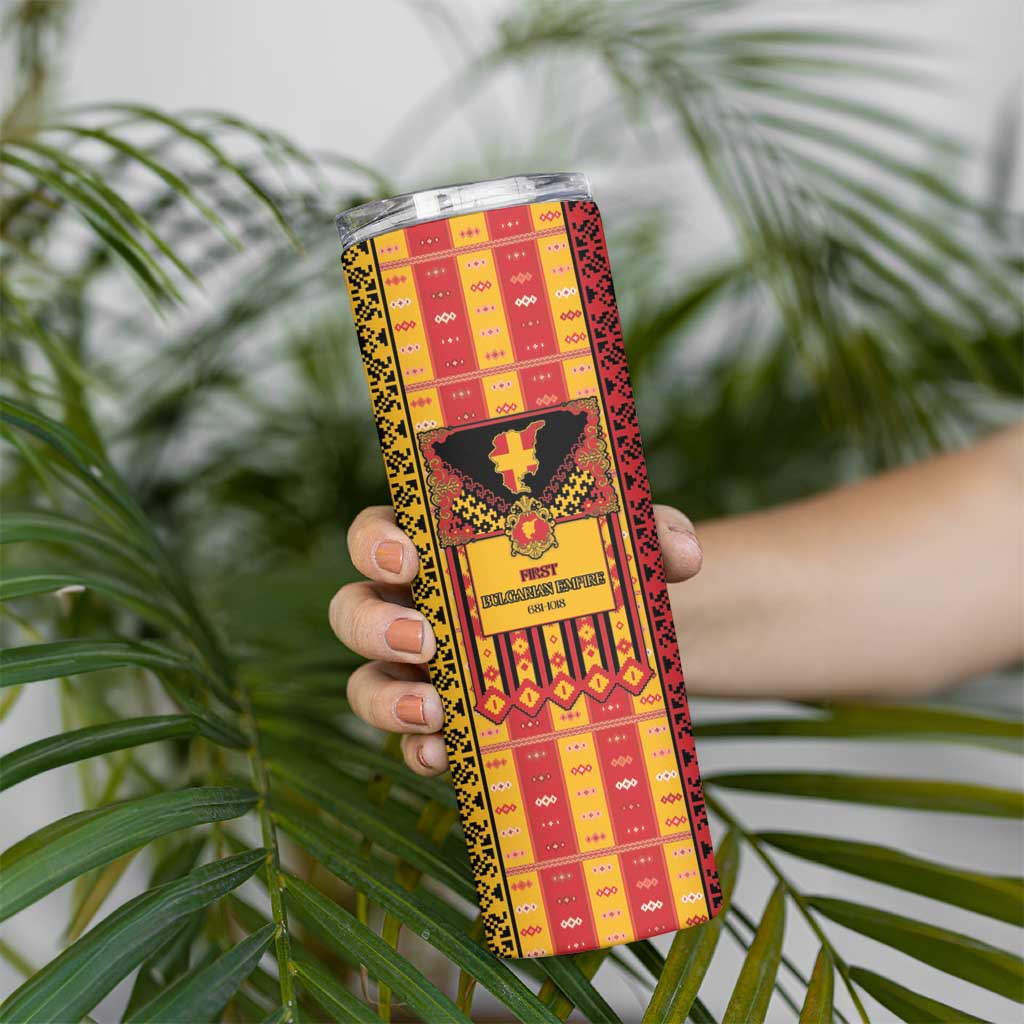 First Bulgarian Empire Skinny Tumbler Slavic Patterns - Wonder Print Shop