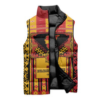 First Bulgarian Empire Sleeveless Puffer Jacket Slavic Patterns - Wonder Print Shop