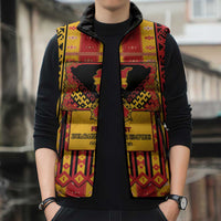 First Bulgarian Empire Sleeveless Puffer Jacket Slavic Patterns - Wonder Print Shop