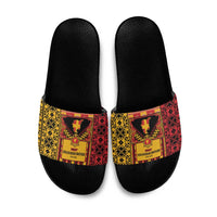 First Bulgarian Empire Slide Sandals Slavic Patterns - Wonder Print Shop