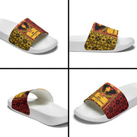 First Bulgarian Empire Slide Sandals Slavic Patterns - Wonder Print Shop
