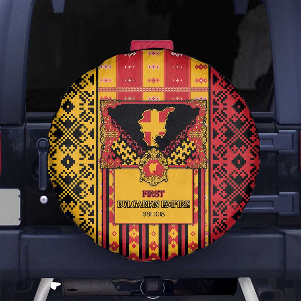 First Bulgarian Empire Spare Tire Cover Slavic Patterns - Wonder Print Shop