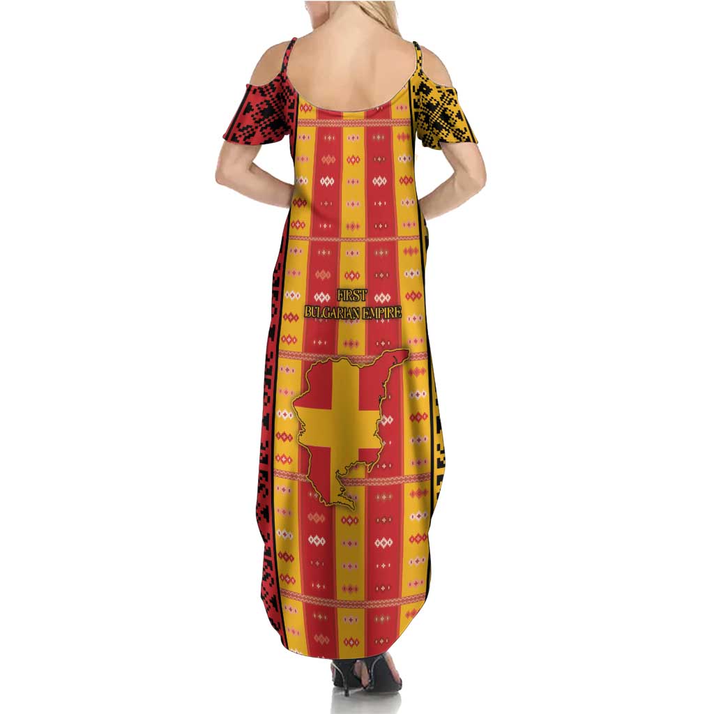 First Bulgarian Empire Summer Maxi Dress Slavic Patterns - Wonder Print Shop