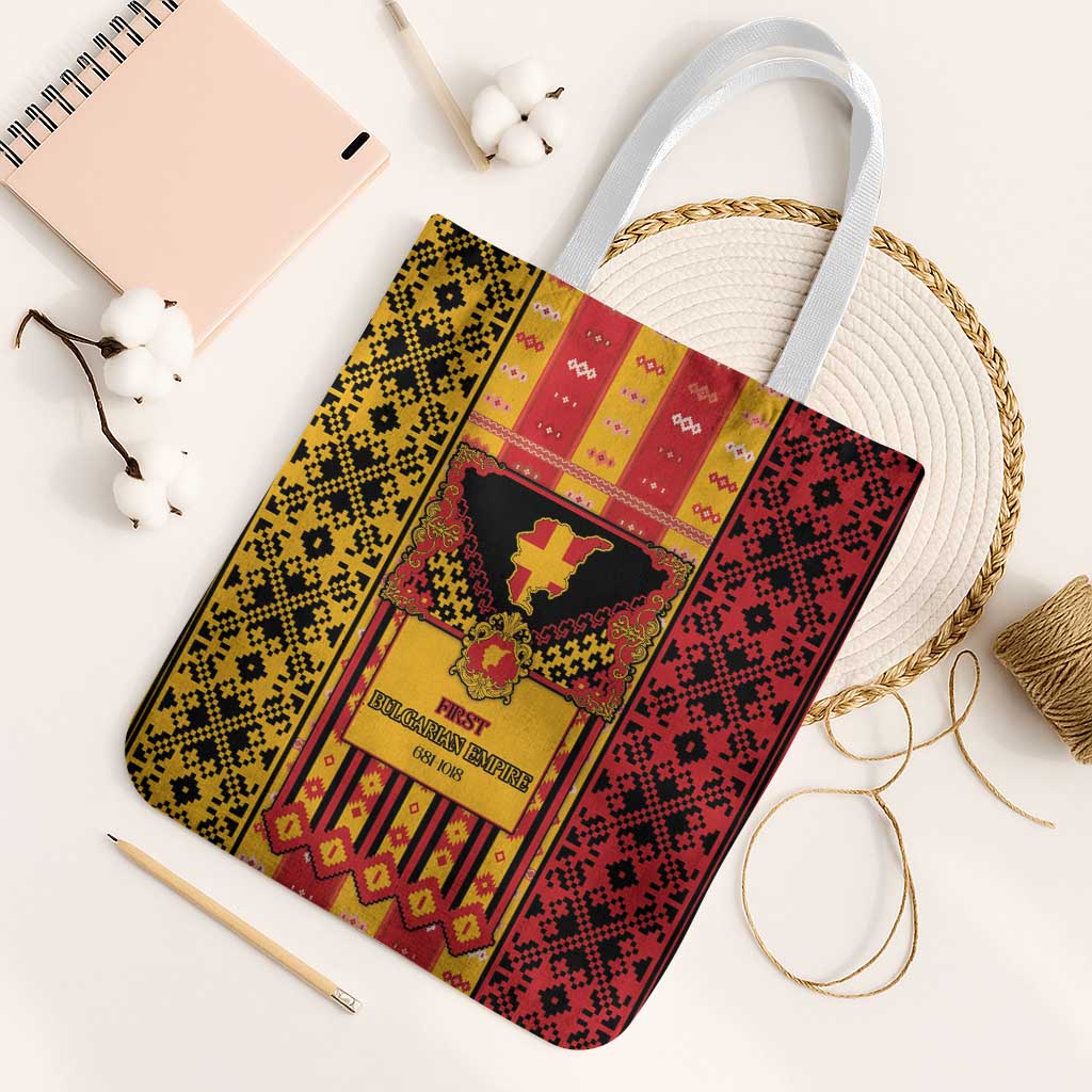 First Bulgarian Empire Tote Bag Slavic Patterns - Wonder Print Shop