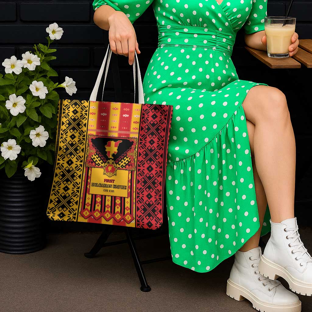 First Bulgarian Empire Tote Bag Slavic Patterns - Wonder Print Shop