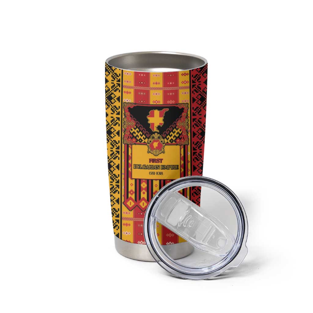 First Bulgarian Empire Tumbler Cup Slavic Patterns - Wonder Print Shop
