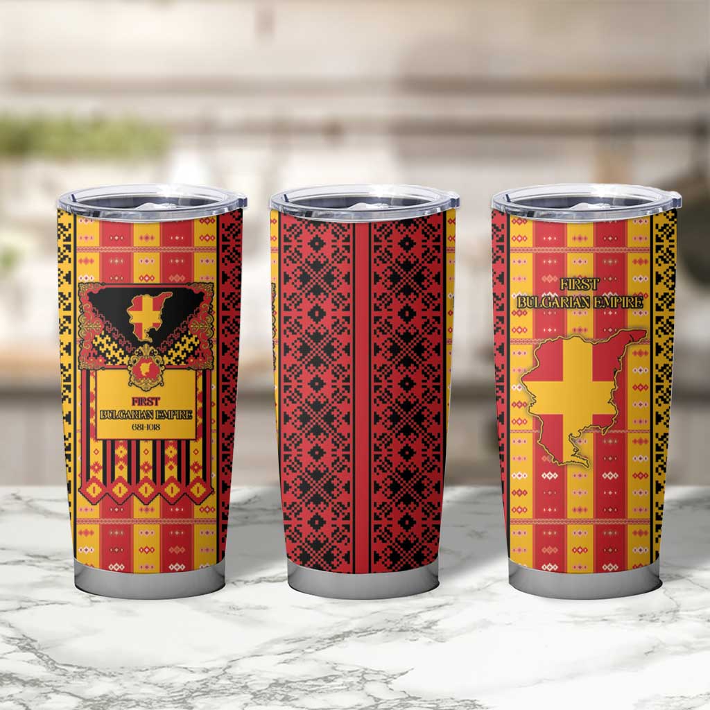 First Bulgarian Empire Tumbler Cup Slavic Patterns - Wonder Print Shop