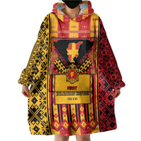 First Bulgarian Empire Wearable Blanket Hoodie Slavic Patterns - Wonder Print Shop