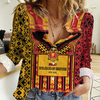 First Bulgarian Empire Women Casual Shirt Slavic Patterns - Wonder Print Shop