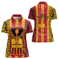 First Bulgarian Empire Women Polo Shirt Slavic Patterns - Wonder Print Shop