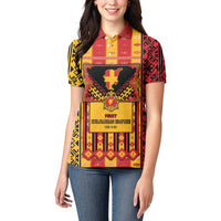 First Bulgarian Empire Women Polo Shirt Slavic Patterns - Wonder Print Shop