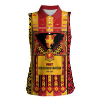 First Bulgarian Empire Women Sleeveless Polo Shirt Slavic Patterns - Wonder Print Shop
