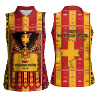 First Bulgarian Empire Women Sleeveless Polo Shirt Slavic Patterns - Wonder Print Shop