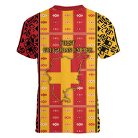 First Bulgarian Empire Women V-Neck T-Shirt Slavic Patterns - Wonder Print Shop
