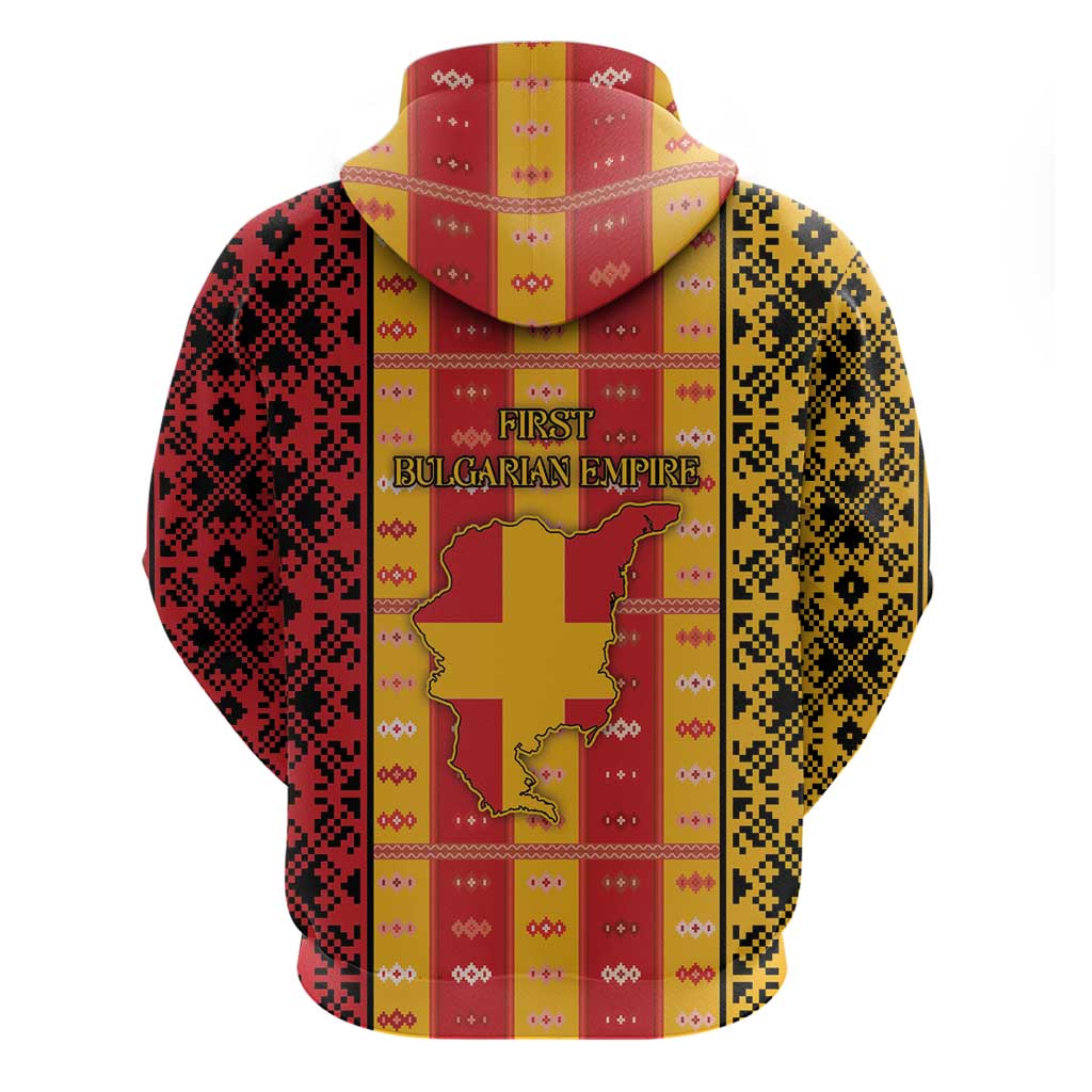 First Bulgarian Empire Zip Hoodie Slavic Patterns - Wonder Print Shop