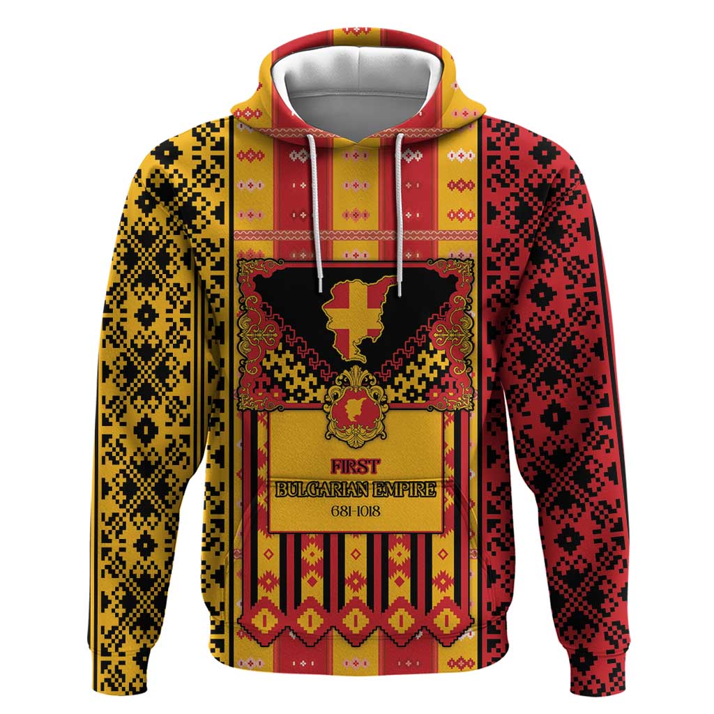 First Bulgarian Empire Zip Hoodie Slavic Patterns - Wonder Print Shop