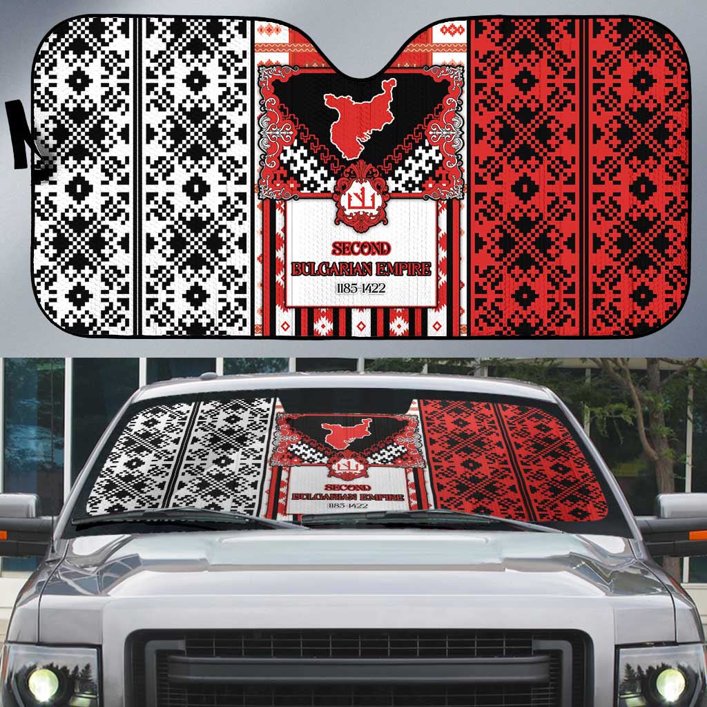 Second Bulgarian Empire Auto Sun Shade Slavic Patterns - Wonder Print Shop