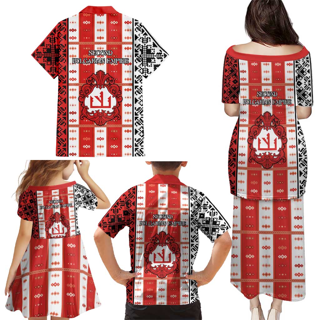 Second Bulgarian Empire Family Matching Puletasi and Hawaiian Shirt Slavic Patterns - Wonder Print Shop