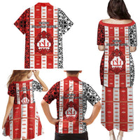 Second Bulgarian Empire Family Matching Puletasi and Hawaiian Shirt Slavic Patterns - Wonder Print Shop