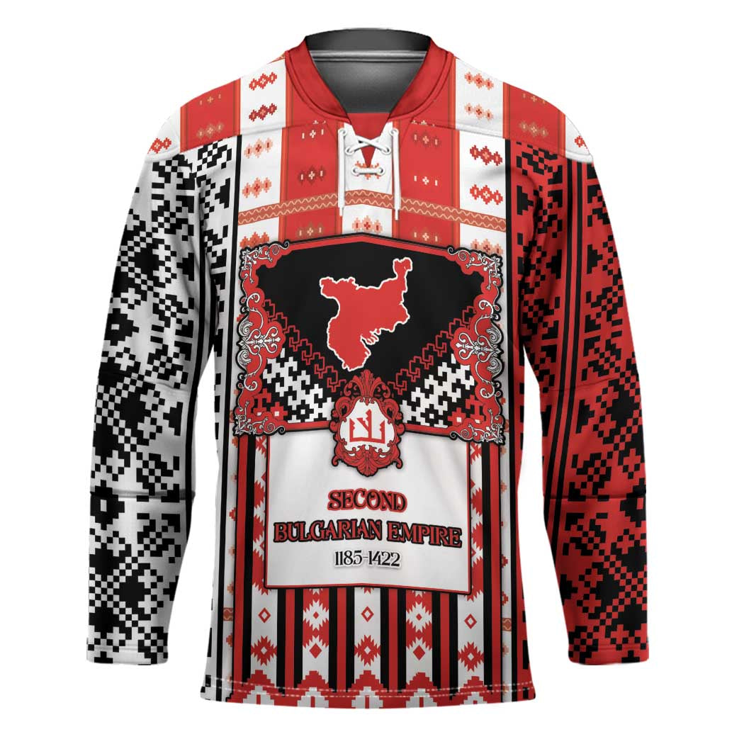 Second Bulgarian Empire Hockey Jersey Slavic Patterns - Wonder Print Shop