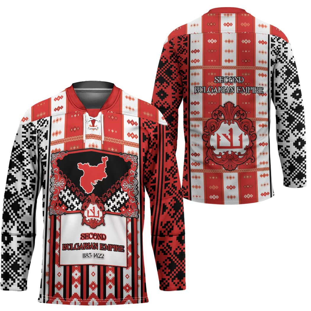 Second Bulgarian Empire Hockey Jersey Slavic Patterns - Wonder Print Shop