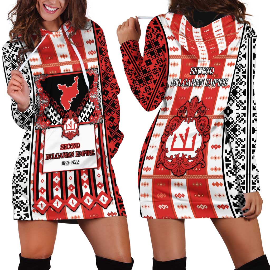 Second Bulgarian Empire Hoodie Dress Slavic Patterns - Wonder Print Shop