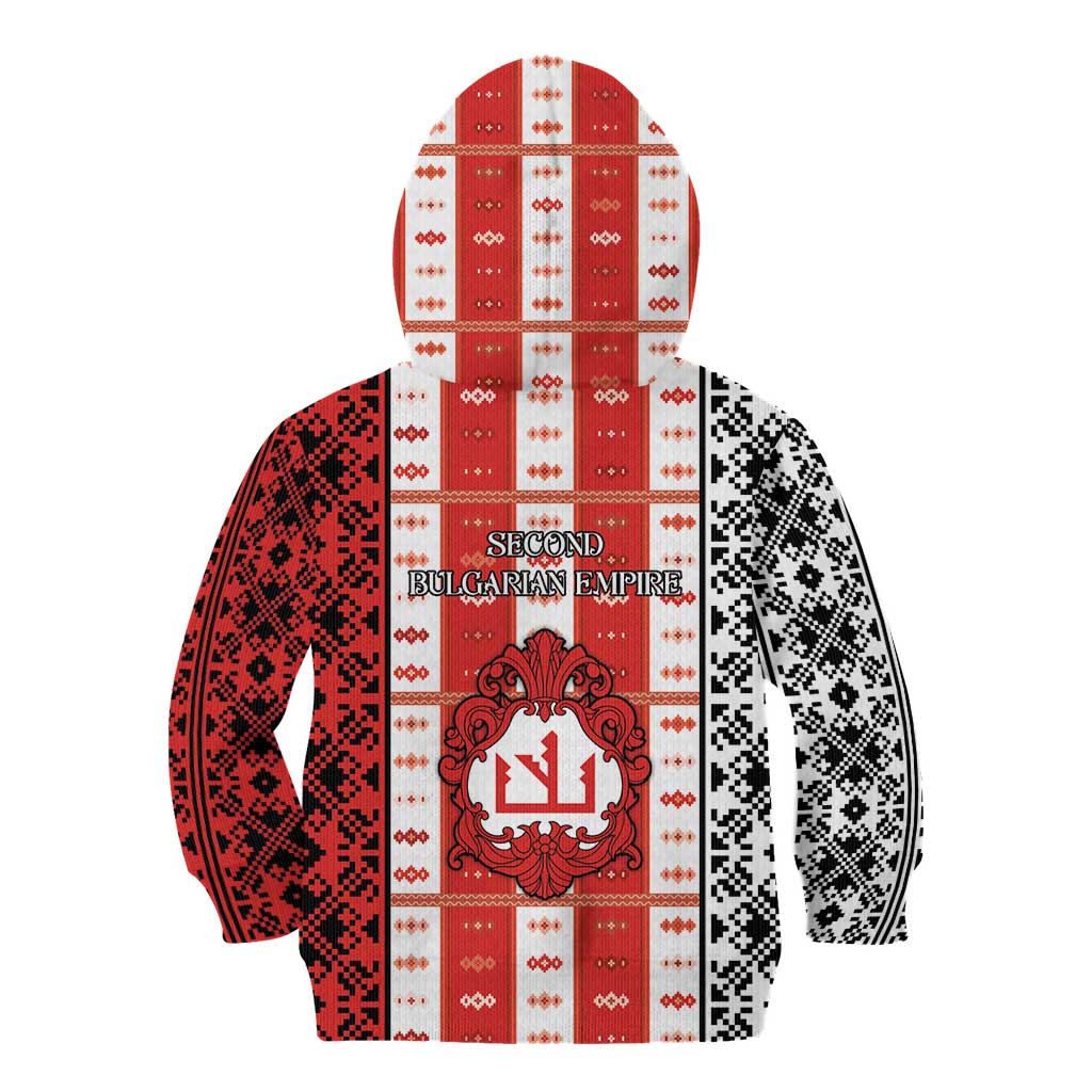Second Bulgarian Empire Kid Hoodie Slavic Patterns - Wonder Print Shop