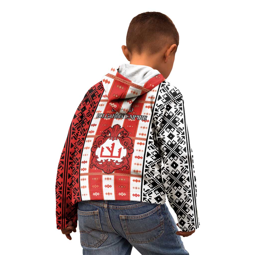 Second Bulgarian Empire Kid Hoodie Slavic Patterns - Wonder Print Shop