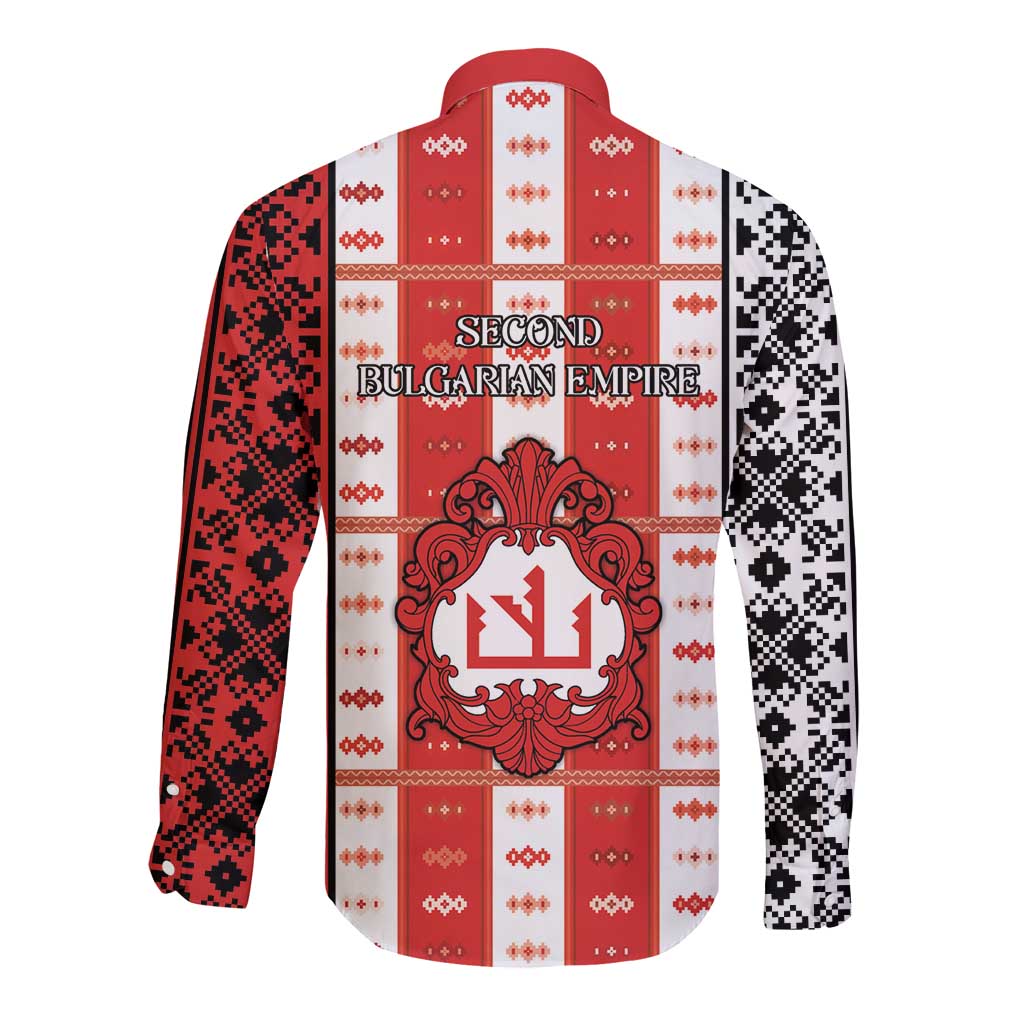Second Bulgarian Empire Long Sleeve Button Shirt Slavic Patterns - Wonder Print Shop