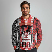 Second Bulgarian Empire Long Sleeve Polo Shirt Slavic Patterns - Wonder Print Shop